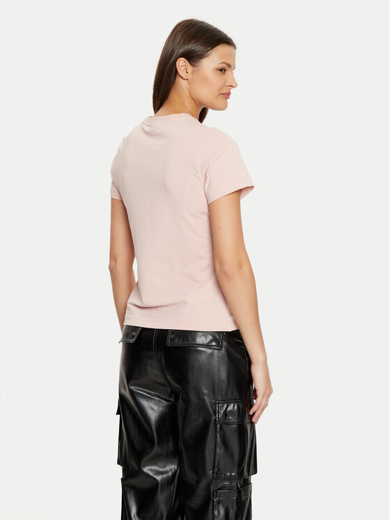 Guess Guess T-Shirt V5RI08 J1314 Różowy Slim Fit