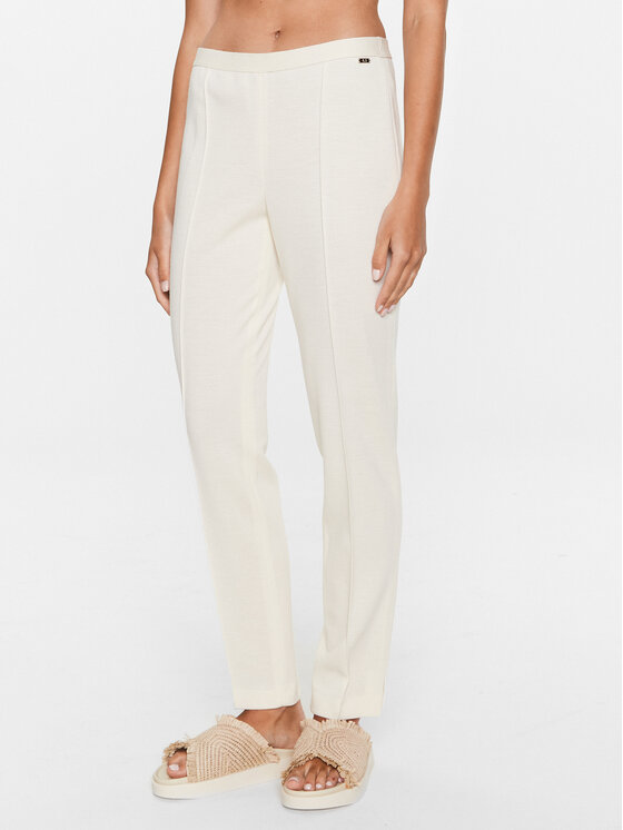 Luisa Spagnoli Luisa Spagnoli Medžiaginės kelnės Minuendo 539802 Écru Regular Fit