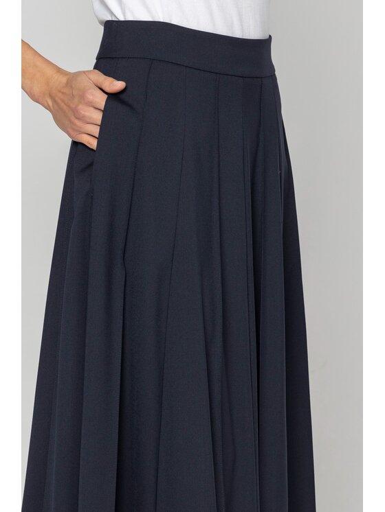 Deni Cler Milano Deni Cler Milano Spódnica midi W-DC-7062-D5-J1-59-1 Granatowy A-Line Fit