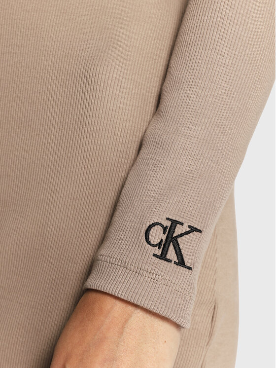Calvin Klein Jeans Calvin Klein Jeans Každodenné šaty J20J219867 Béžová Slim Fit