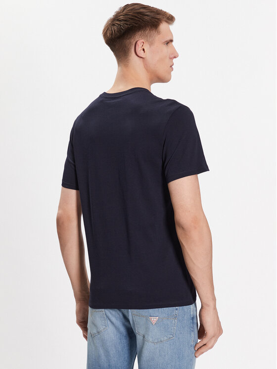 Guess Guess Тишърт Logo M3GI61 K9RM1 Тъмносин Slim Fit