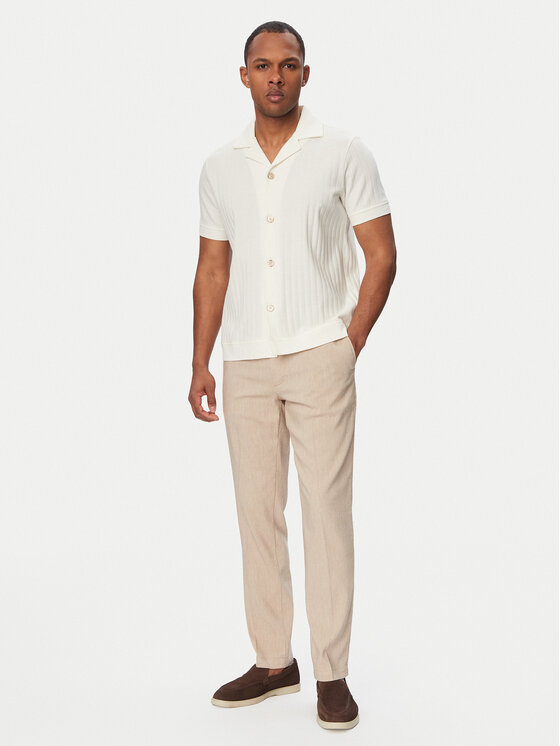 BOSS BOSS Kalhoty z materiálu Kane1 50557859 Béžová Regular Fit