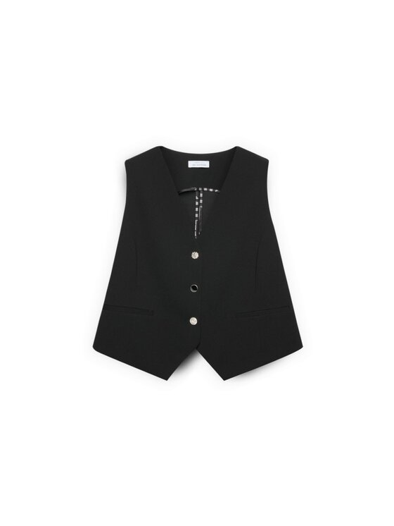 Fiorella Rubino Fiorella Rubino Kamizelka L000L000074N033 Czarny Slim Fit