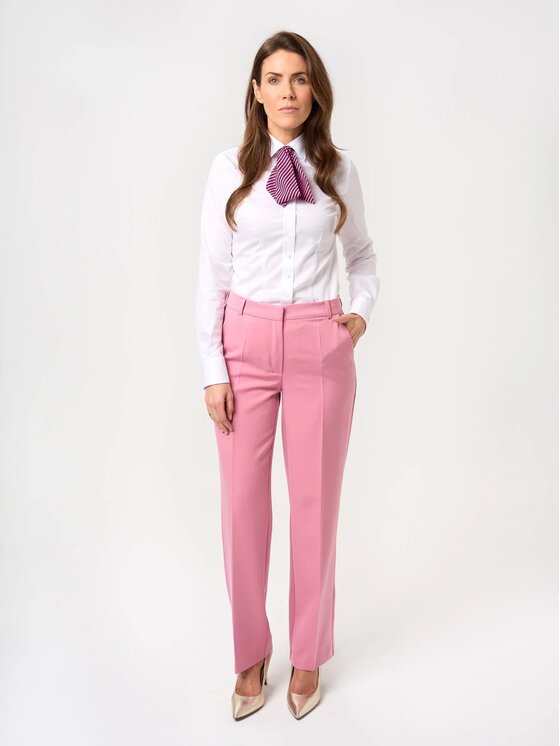 Willsoor Willsoor Spodnie garniturowe 68202 Różowy Regular Fit