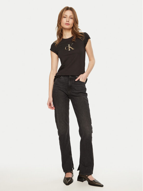 Calvin Klein Jeans Calvin Klein Jeans Tričko Gradient J20J224982 Čierna Slim Fit