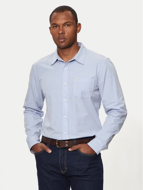 Guess Jeans Guess Jeans Cămașă M4YH35 WGCF1 Albastru celest Slim Fit