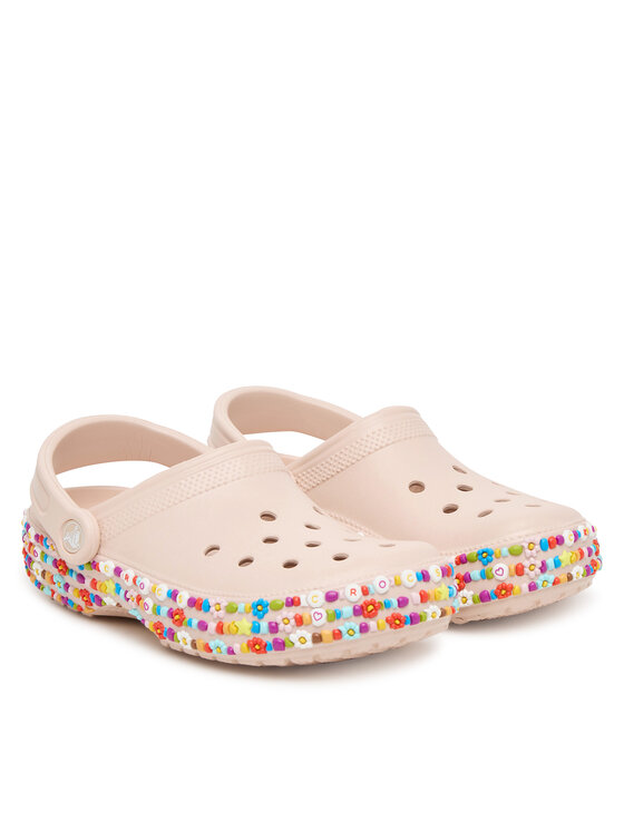 Crocs Crocs Παντόφλες Classic Beaded Band 211614 Μπεζ