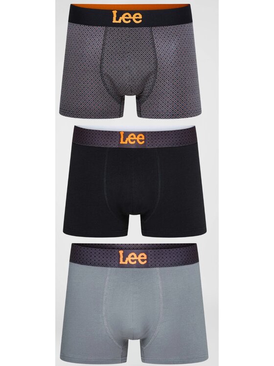 Lee Lee Bokserki Lucan 3 Pack Cotton Elastane Trunks Czarny