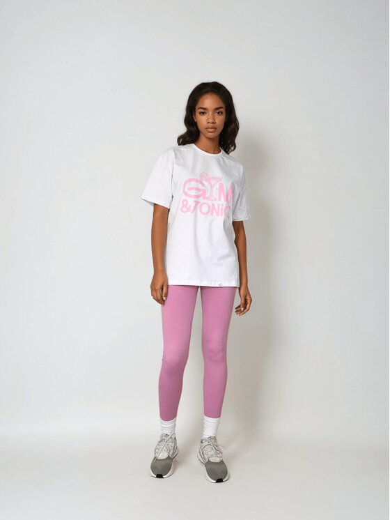 BeShaped BeShaped T-Shirt Gym & Tonic Biały Oversize