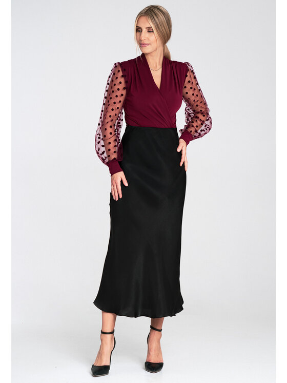 FIGL FIGL Body M1082 Bordowy Fitted Fit