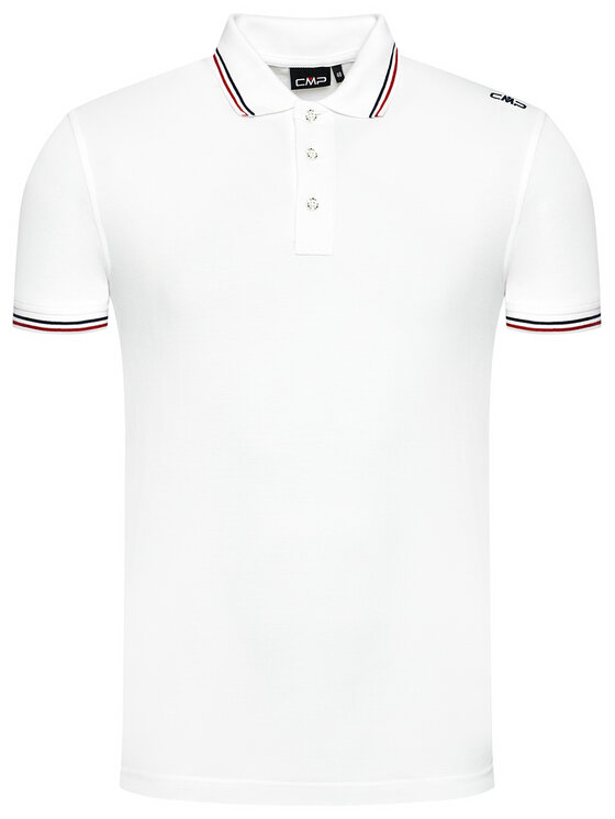 CMP CMP Тениска с яка и копчета 39D8367 Бял Regular Fit