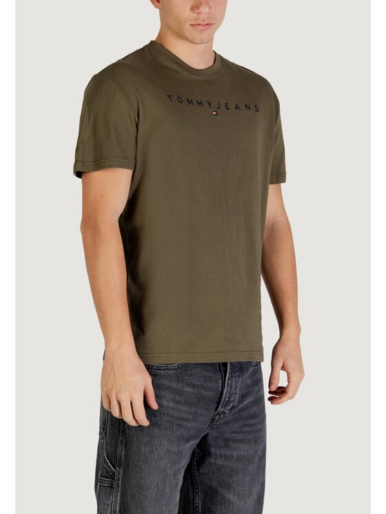 Tommy Jeans Tommy Jeans T-shirt TJM REG LINEAR LOGO Verde Casual Fit