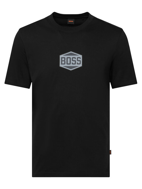 BOSS BOSS Marškinėliai Logo Tape2 50574200 Juoda Regular Fit