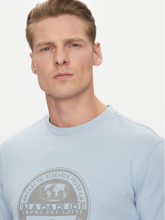 Napapijri Napapijri T-Shirt S-Bollo NP0A4I3C Světle modrá Regular Fit