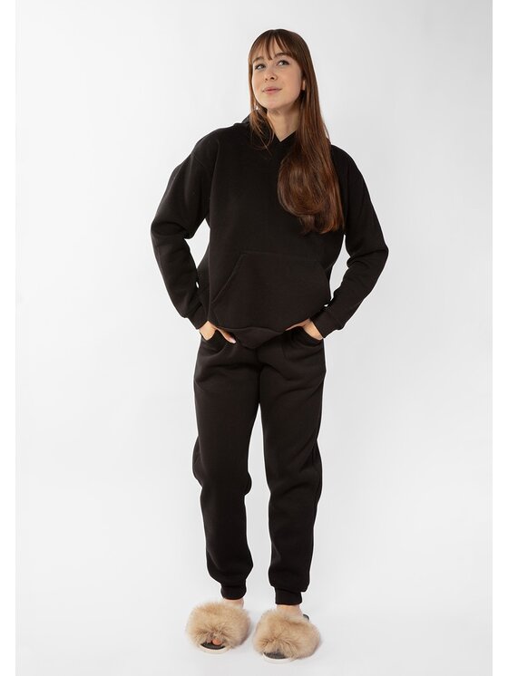 DKaren Sport DKaren Sport Komplet bluza i spodnie materiałowe Randi Czarny Classic Fit