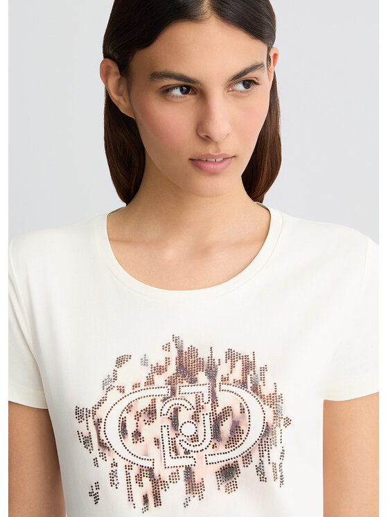 Liu Jo Liu Jo T-Shirt TA5173JS003M9514 Biały Regular Fit