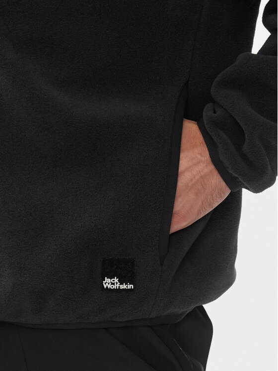 Jack Wolfskin Jack Wolfskin Fliso džemperis Bockenheim Fleece 1711091 Juoda Oversize