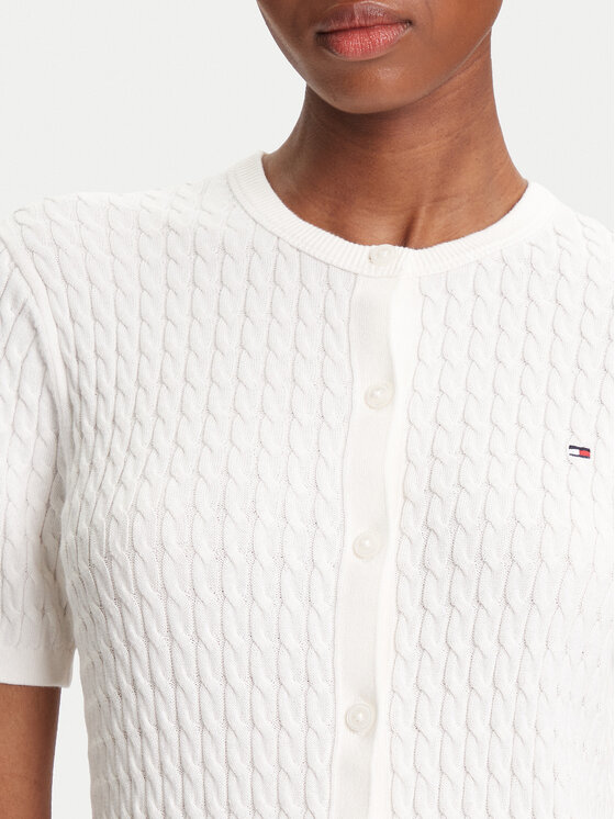Tommy Hilfiger Tommy Hilfiger Kardiganas WW0WW45707 Écru Slim Fit