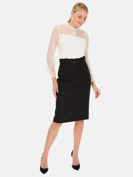 L’AF L’AF Bluzka Roza Biały Slim Fit