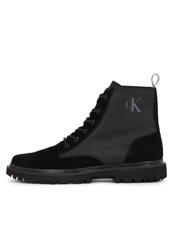 Calvin Klein Jeans Calvin Klein Jeans Зимни обувки Eva Mid Laceup Lth Boot Hiking YM0YM00842 Черен