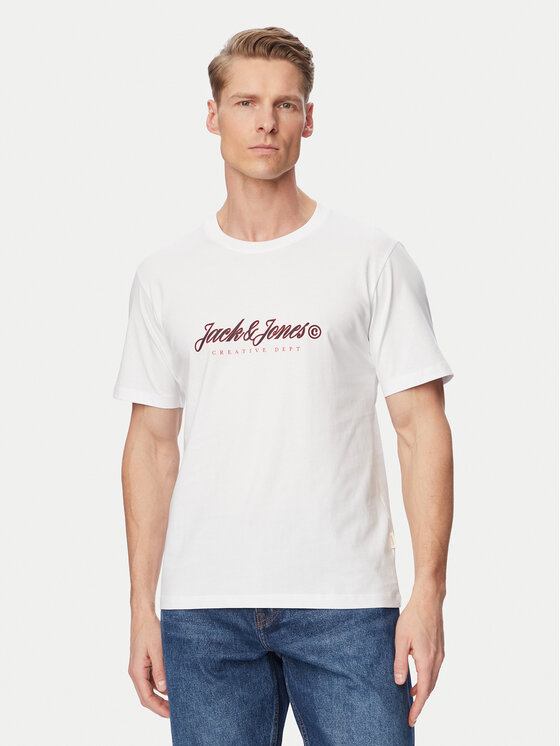 Jack & Jones Tricou Montauk Type 12290887 Alb Regular Fit