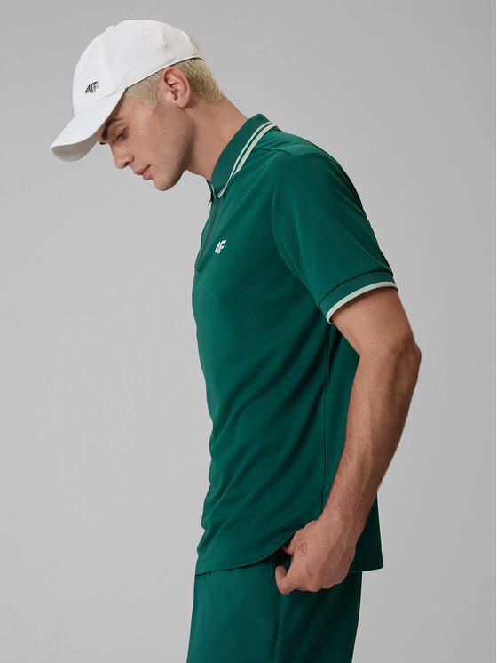 4F 4F Koszulka techniczna SERVE & SMASH Zielony ciemny Regular Fit