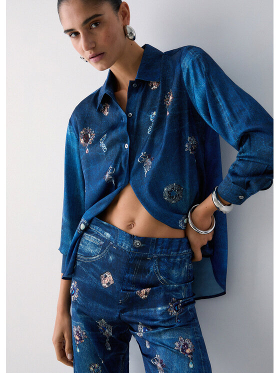 Liu Jo Liu Jo Pantaloni di tessuto UA6311T595879045 Celeste Regular Fit