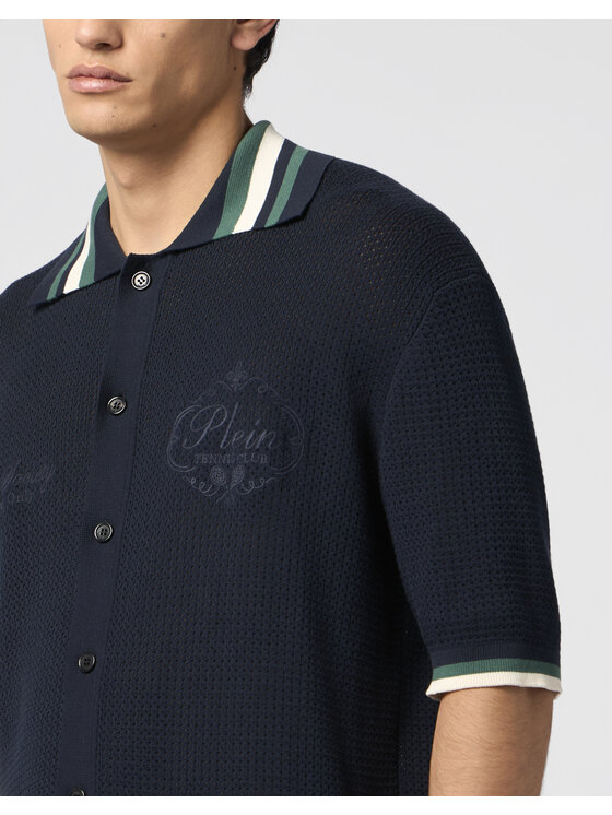 PHILIPP PLEIN PHILIPP PLEIN Polo 30482 Granatowy Regular Fit