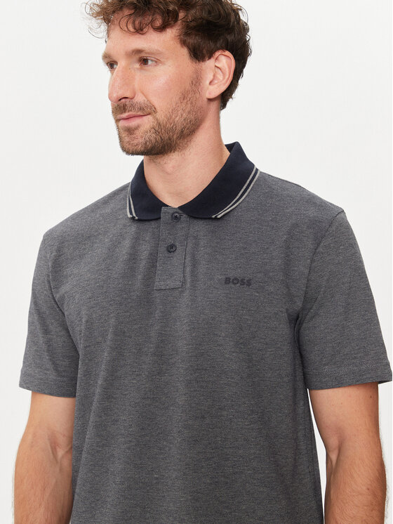 BOSS Boss Polo Peoxfordnew 50507814 Granatowy Relaxed Fit