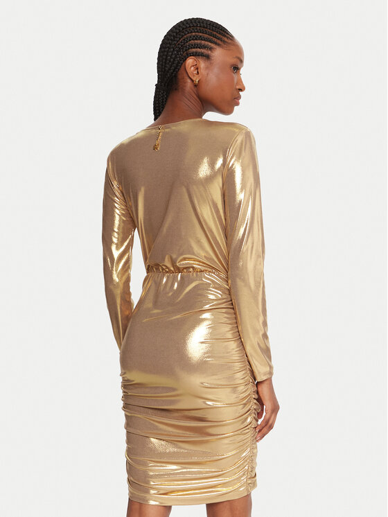 Fracomina Fracomina Abito da cocktail FQ25WD1006W59501 Oro Slim Fit
