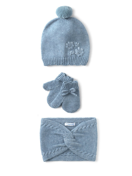 Mayoral Mayoral Set Mütze, Loop-Schal und Handschuhe 10019 Blau