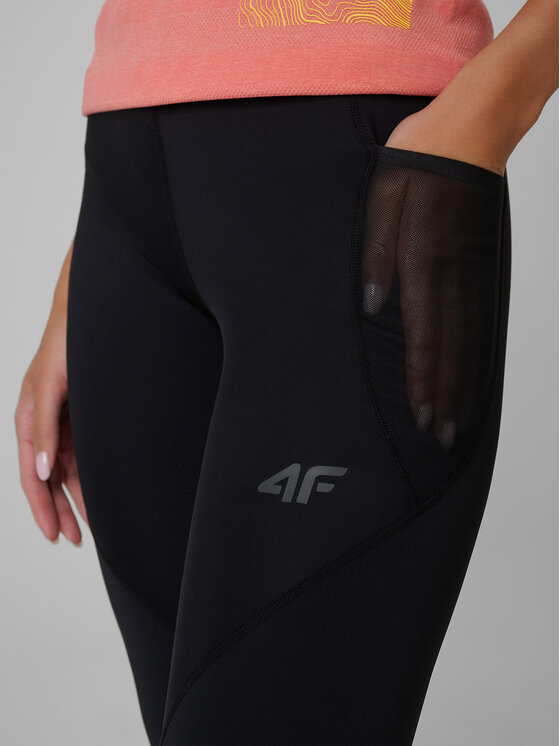 4F 4F Legginsy TREKKING Czarny Slim Fit