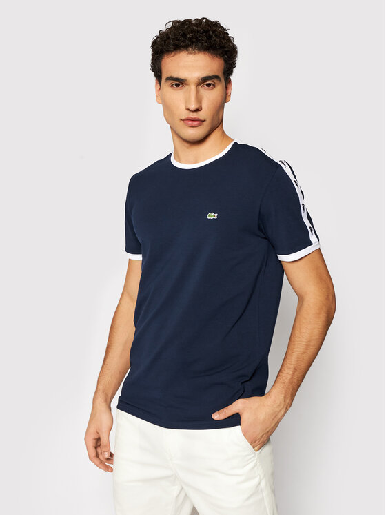 t shirt lacoste bleu marine