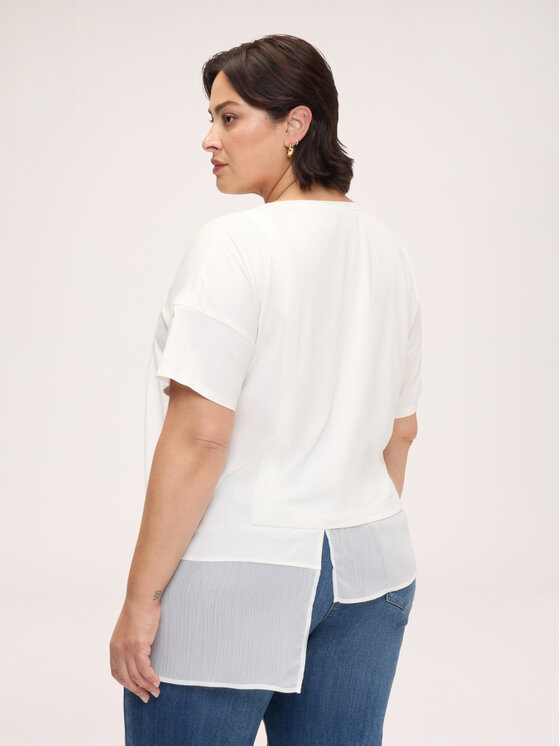 Fiorella Rubino Fiorella Rubino T-Shirt G018E100367N011 Biały Boxy Fit