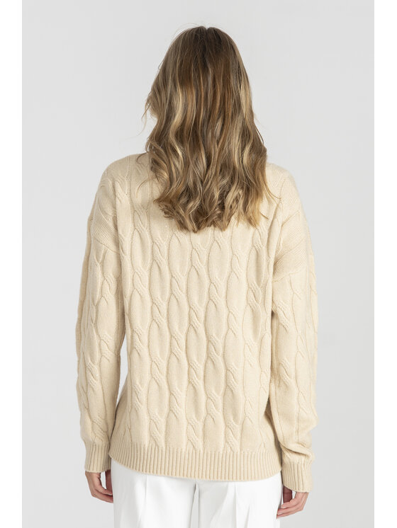 Deni Cler Milano Deni Cler Milano Sweter T-DC-S453-E5-85-11-1 Beżowy Regular Fit