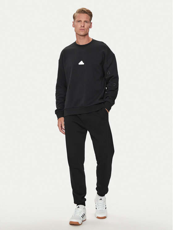adidas adidas Majica dugih rukava Embroidered IS2035 Crna Loose Fit