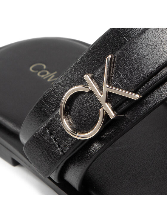 Calvin Klein Calvin Klein Σαγιονάρες Almond Flat Tp Slide W/Hdw HW0HW00829 Μαύρο