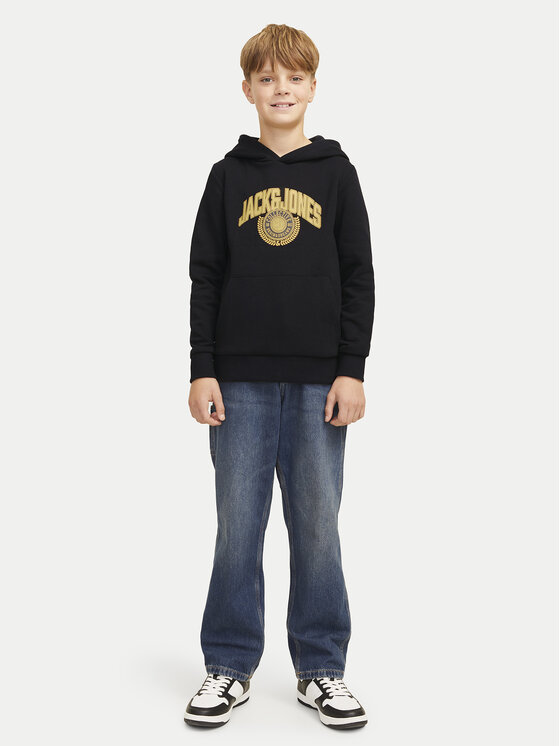 Jack & Jones Junior Jack & Jones Junior Majica dugih rukava Kam Varsity 12266761 Crna Standard Fit