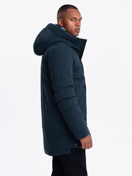 Ombre Ombre Outdoorová bunda OM-JALJ-0202 Tmavomodrá Regular Fit