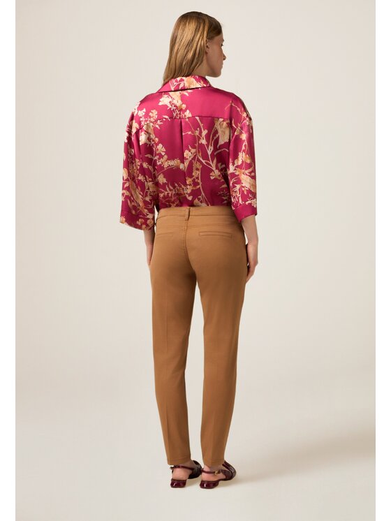 Oltre Oltre Pantaloni di tessuto P712R008484N012 Marrone Regular Fit