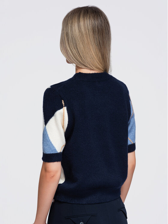 Ombre Ombre Sweter OW-SW-E0037 Niebieski Regular Fit