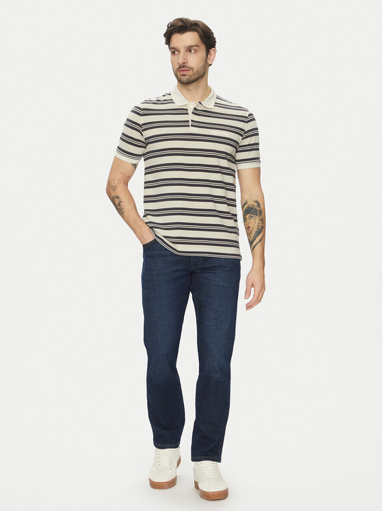 Marc O'Polo Marc O'Polo Тениска с яка и копчета 522 2068 53040 Бежов Regular Fit