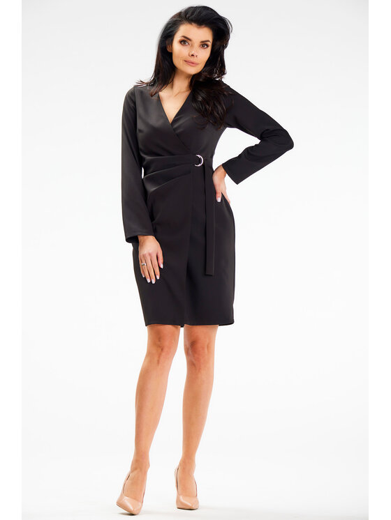 Awama Awama Sukienka letnia A637 Czarny Basic Fit
