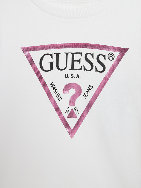 Guess Guess Bluzka K74Q12 KAUG0 Biały Regular Fit