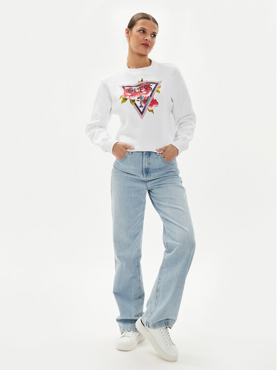Guess Guess Μπλούζα W4YQ26 K9Z21 Λευκό Regular Fit
