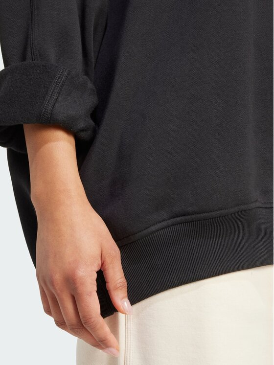 adidas adidas Bluza Essentials Fleece Long Oversized Crew Czarny Oversize