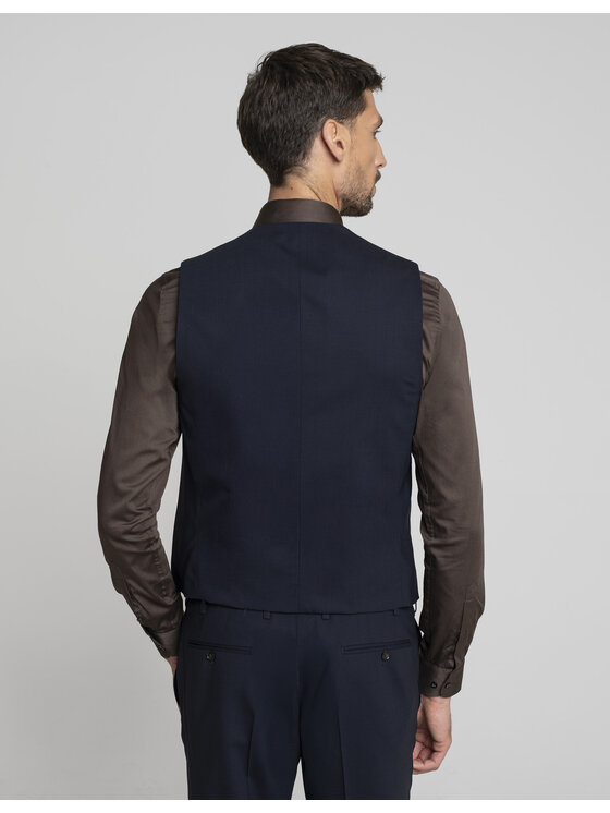 Borgio Borgio Kamizelka garniturowa parma Granatowy Slim Fit