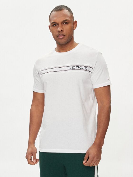 Tommy Hilfiger Tricou UM0UM03196 Alb Regular Fit