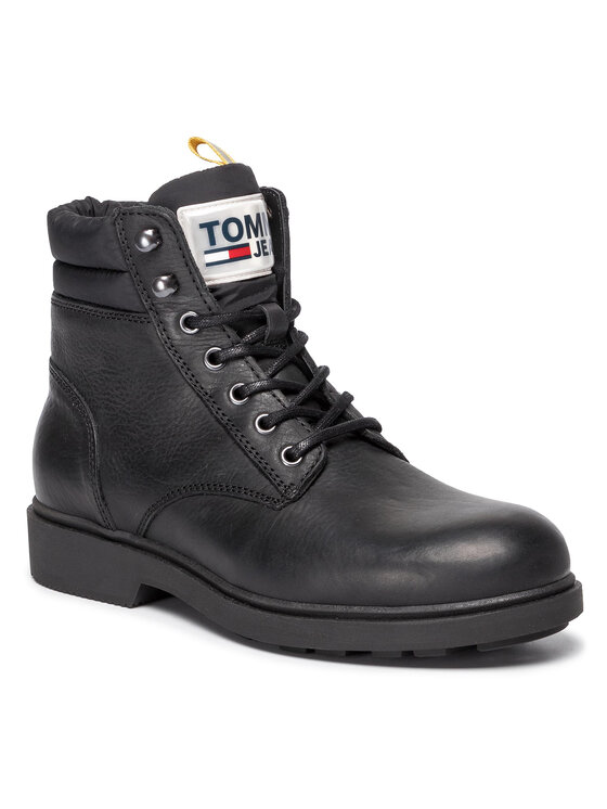 tommy jeans flat boot