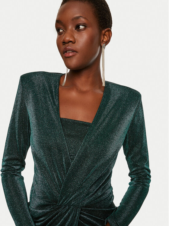 Simona Corsellini Simona Corsellini Večerní šaty A24CEAB045 Zelená Slim Fit